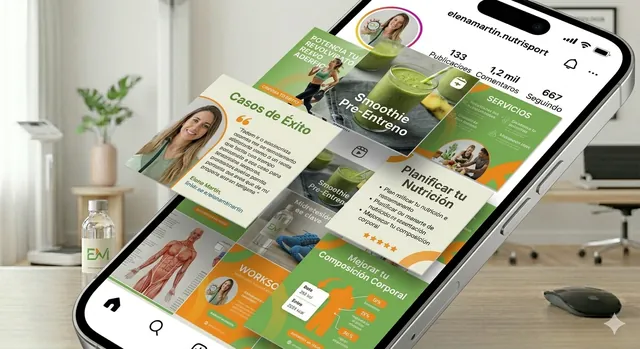 Contenido para el perfil de Instagram de nutrición deportiva de Elena Martín